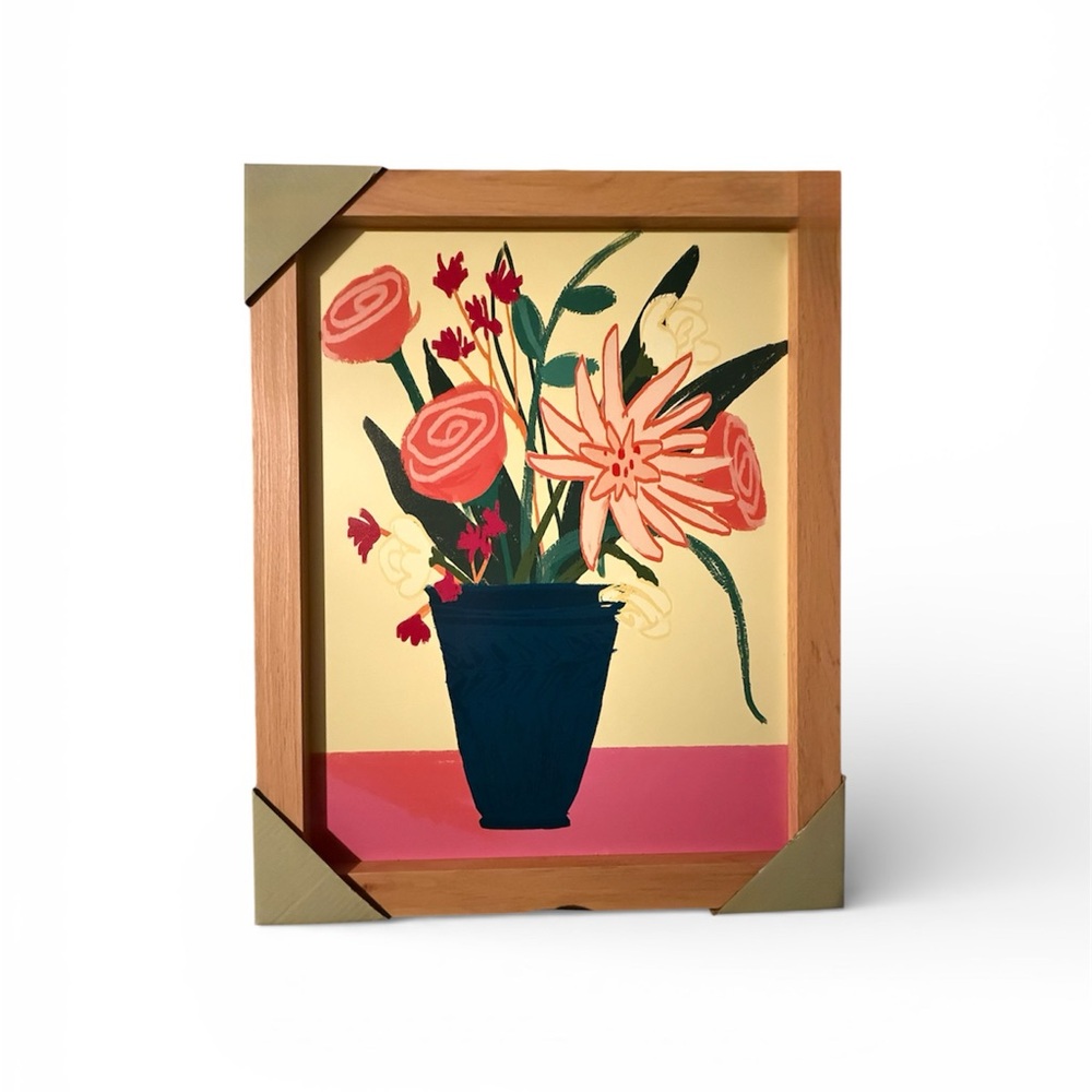Floral Art Print in Wooden Frame